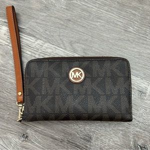 Michael Kors Brown Wristlet Wallet
